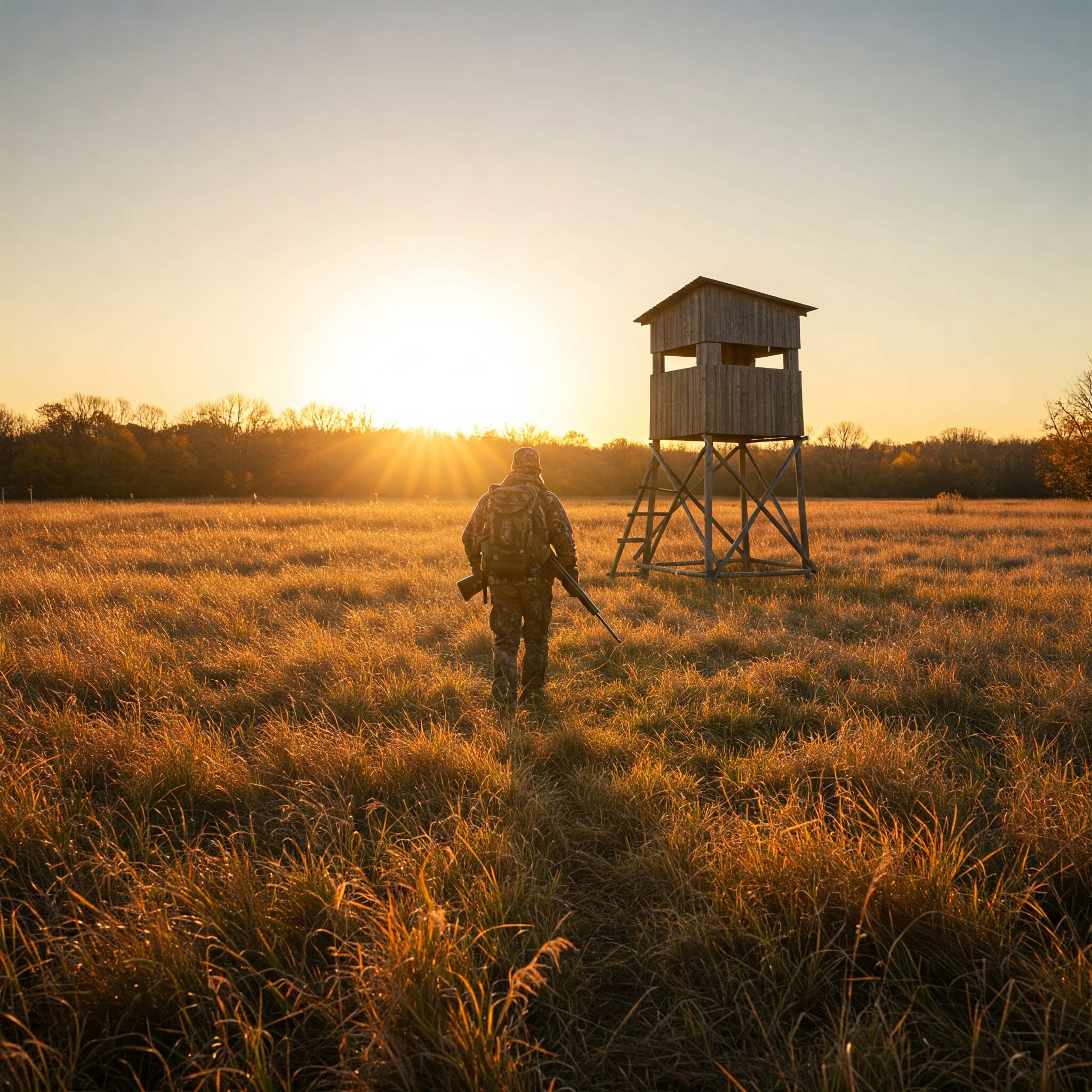NDA vs AHLA hunting lease insurance compared — hunter in a treestand at sunrise on a leased property